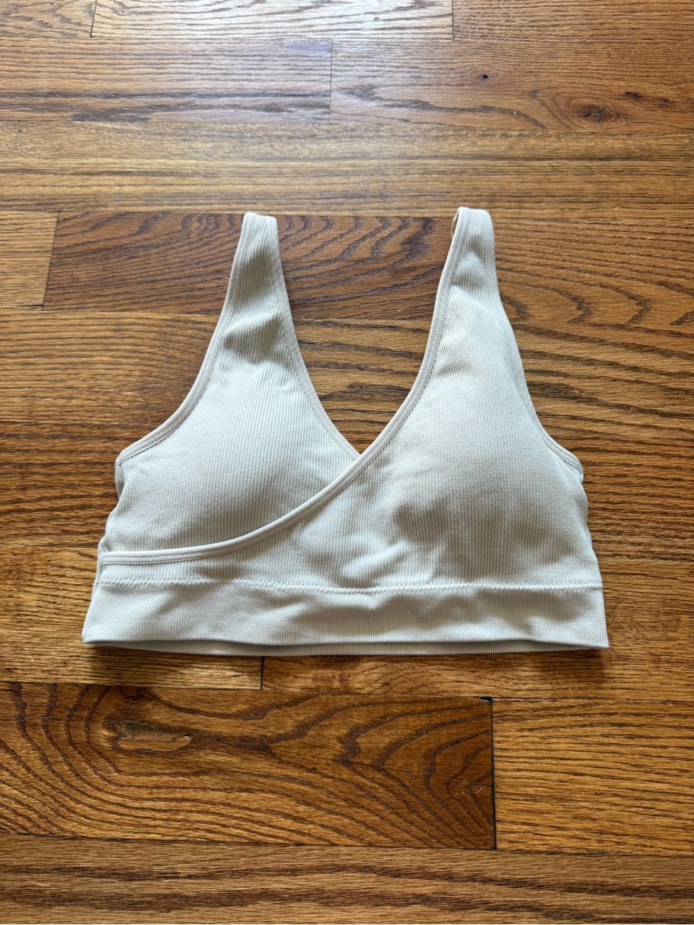 Kindred Bravely Ribbed Crossover Nursing Bralette - Cream/ Nude